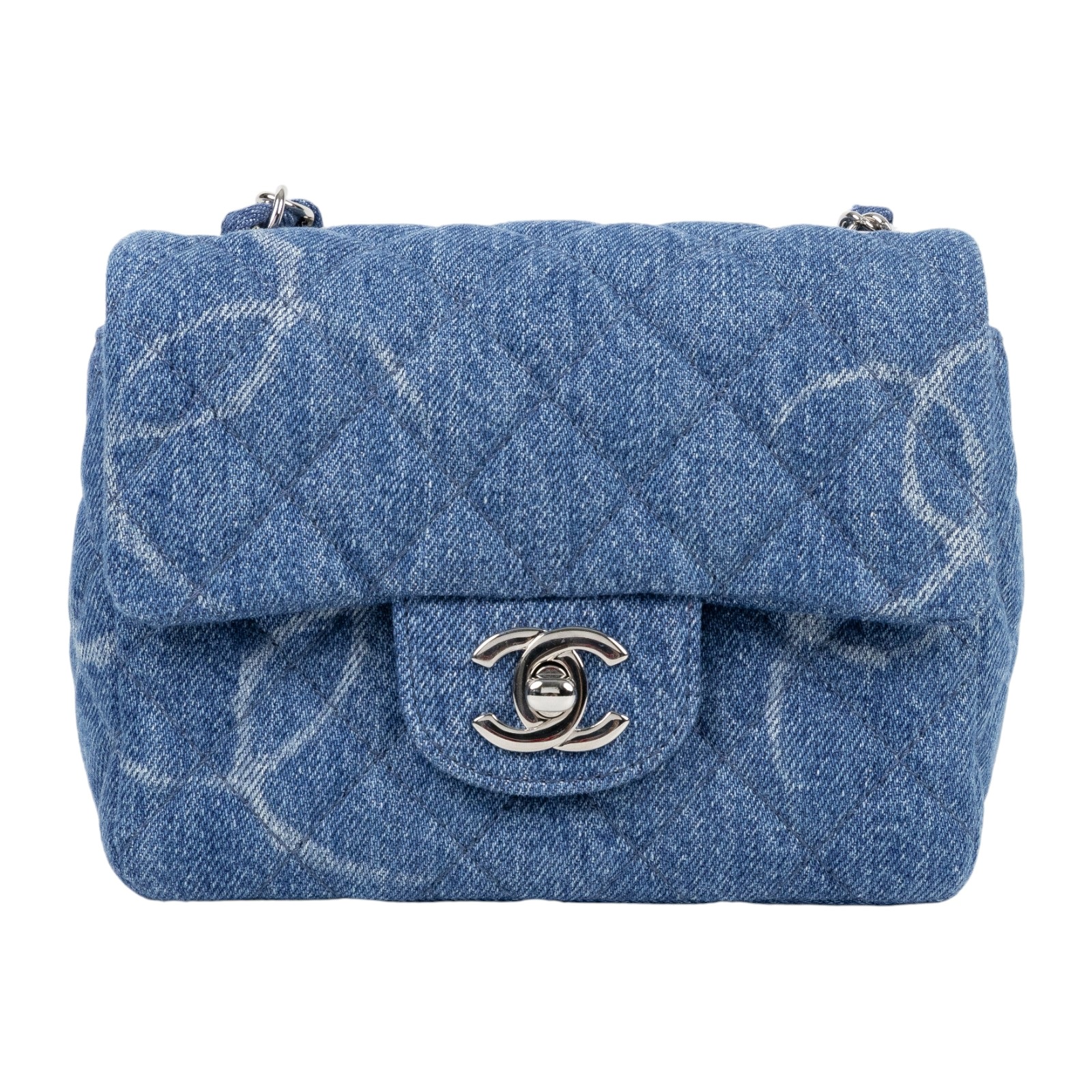 香奈兒 CHANEL 丹寧 菱格方胖 肩背 斜背包  30開丹寧方胖 原廠盒子/防塵袋/保證卡