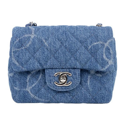 香奈兒 CHANEL 丹寧 菱格方胖 肩背 斜背包  30開丹寧方胖 原廠盒子/防塵袋/保證卡