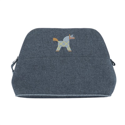 愛馬仕 Hermes Bolide Animaux Nattes 收納包 珍珠灰 H103834Mv03  灰小馬圖案手拿包 無附屬品