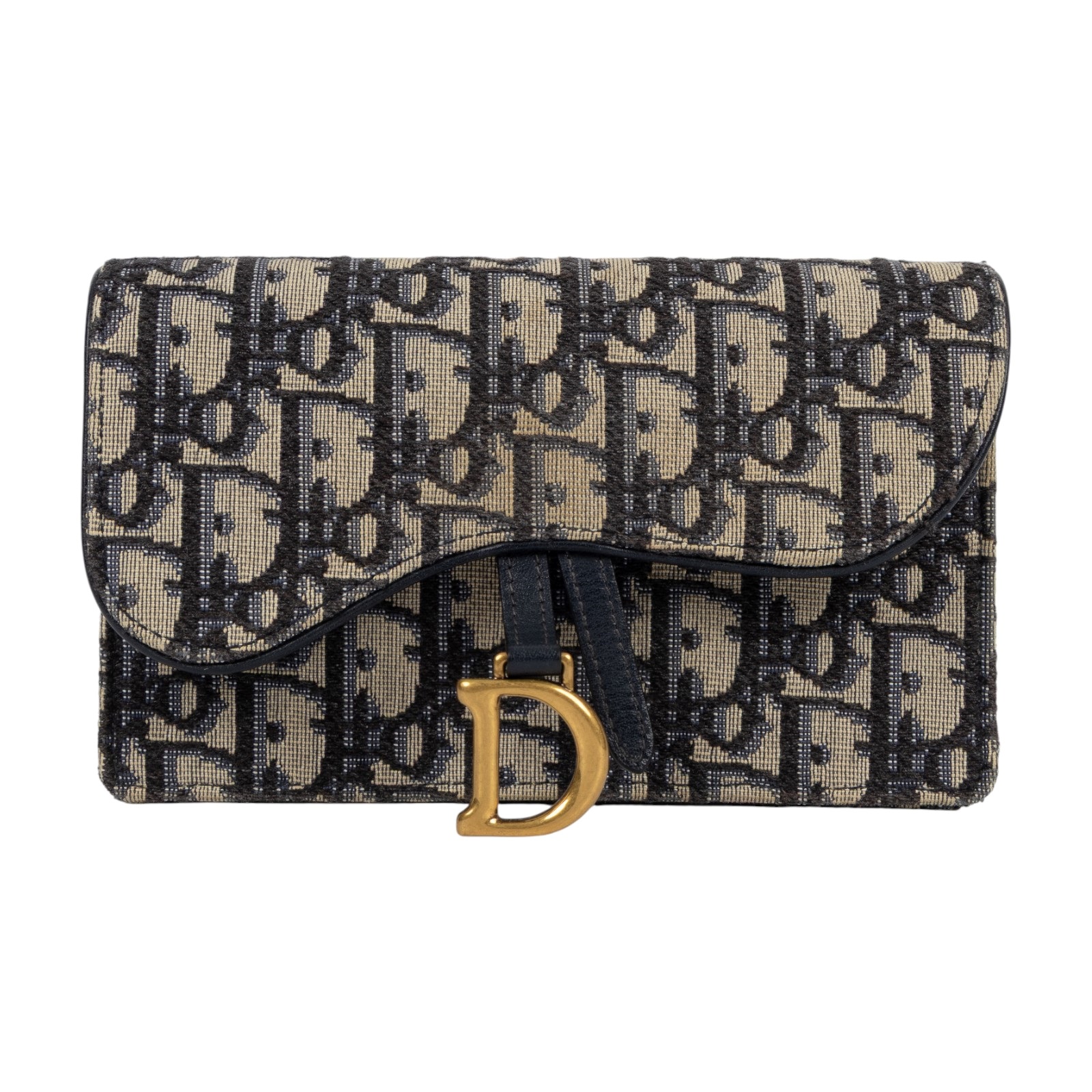 迪奧 CHRISTIAN DIOR Saddle 馬鞍 腰包 S5619CTZQ 藍緹花帆布SADDLE馬鞍腰包 無附屬品