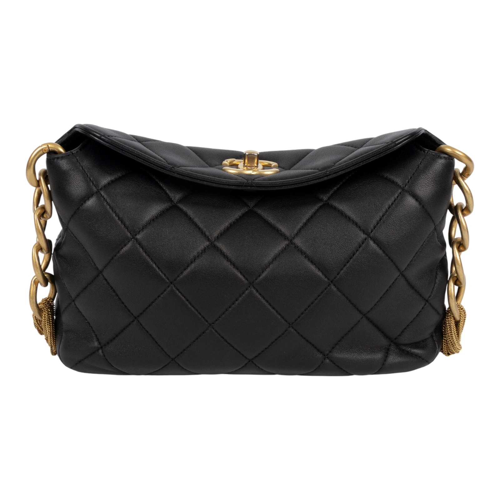 香奈兒 CHANEL CC LOGO 手提包 肩背包 AS4172 B13081 黑流蘇HOBO 原廠盒子/防塵袋/購買證明