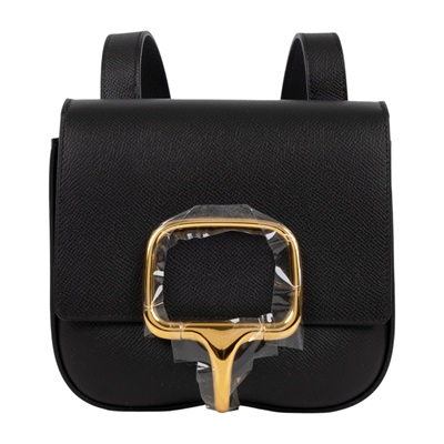 愛馬仕 Hermes Della Cavalleria 迷你 肩背包 金色五金 黑色 H085367CC89 /K刻  原廠盒子/防塵袋/購買證明