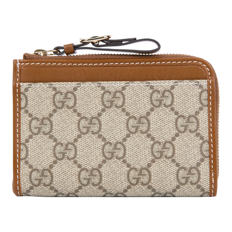 古馳 GUCCI GG Emblem 拉鍊卡包 821804 FAD6L 焦糖GG Emblem拉鍊卡夾 原廠盒子/防塵袋/購買證明