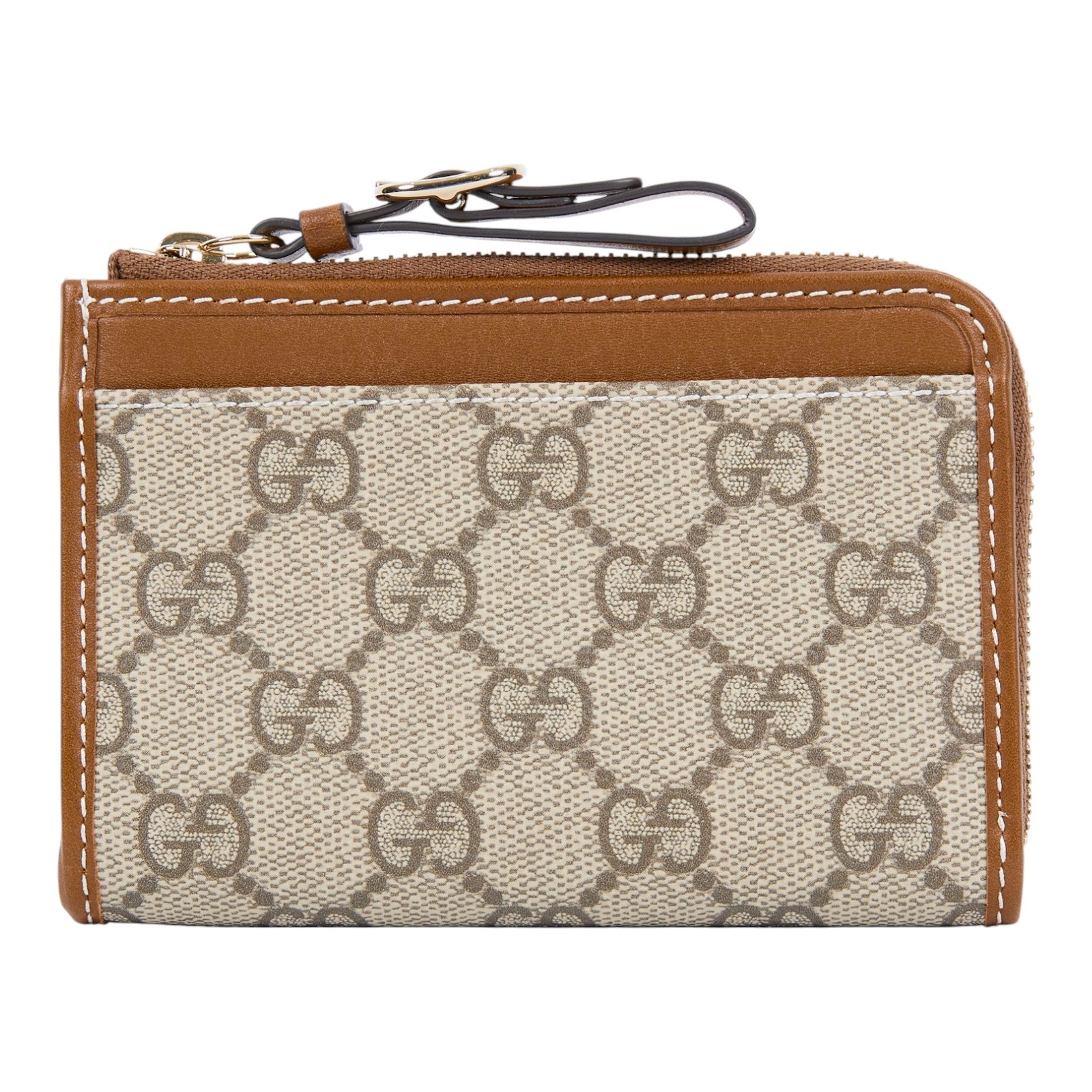 古馳 GUCCI GG Emblem 拉鍊卡包 821804 FAD6L 焦糖GG Emblem拉鍊卡夾 原廠盒子/防塵袋/購買證明