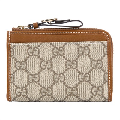 古馳 GUCCI GG Emblem 拉鍊卡包 821804 FAD6L 焦糖GG Emblem拉鍊卡夾 原廠盒子/防塵袋/購買證明