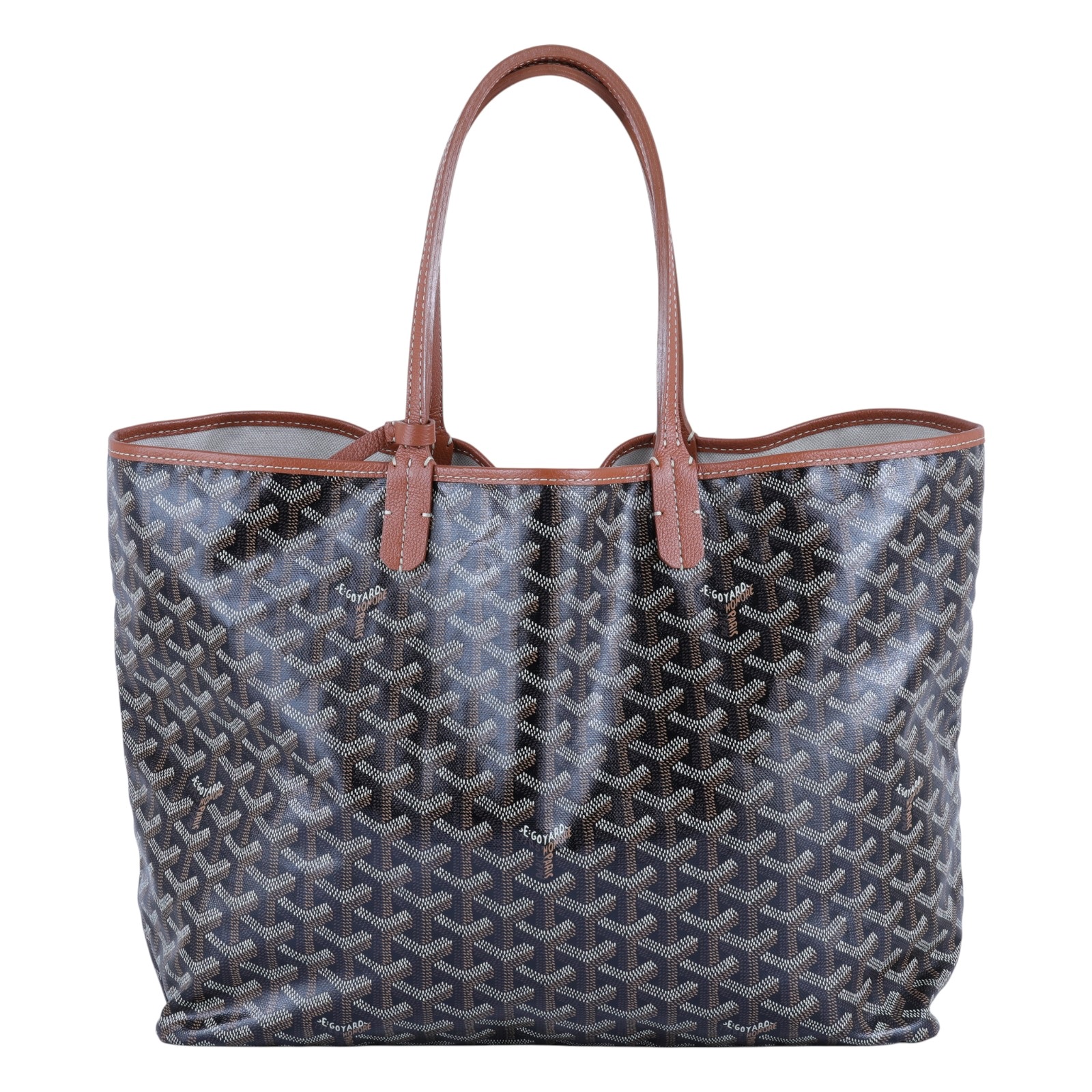 高雅德 GOYARD Saint Louis PM Bag 托特包 STLOUIPMLTY 焦糖LOUIS PM 防塵袋/購買證明