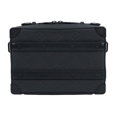 路易威登 LOUIS VUITTON Handle Soft Trunk 郵差 斜挎包 黑色 M59163 晶片款 黑原花壓紋SOFT TRUNK 無附屬品