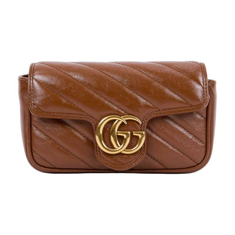 古馳 GUCCI GG Mormont 絎縫 超迷你袋 476433 DTDCT 焦糖MARMONT MINI 原廠盒子/防塵袋/購買證明