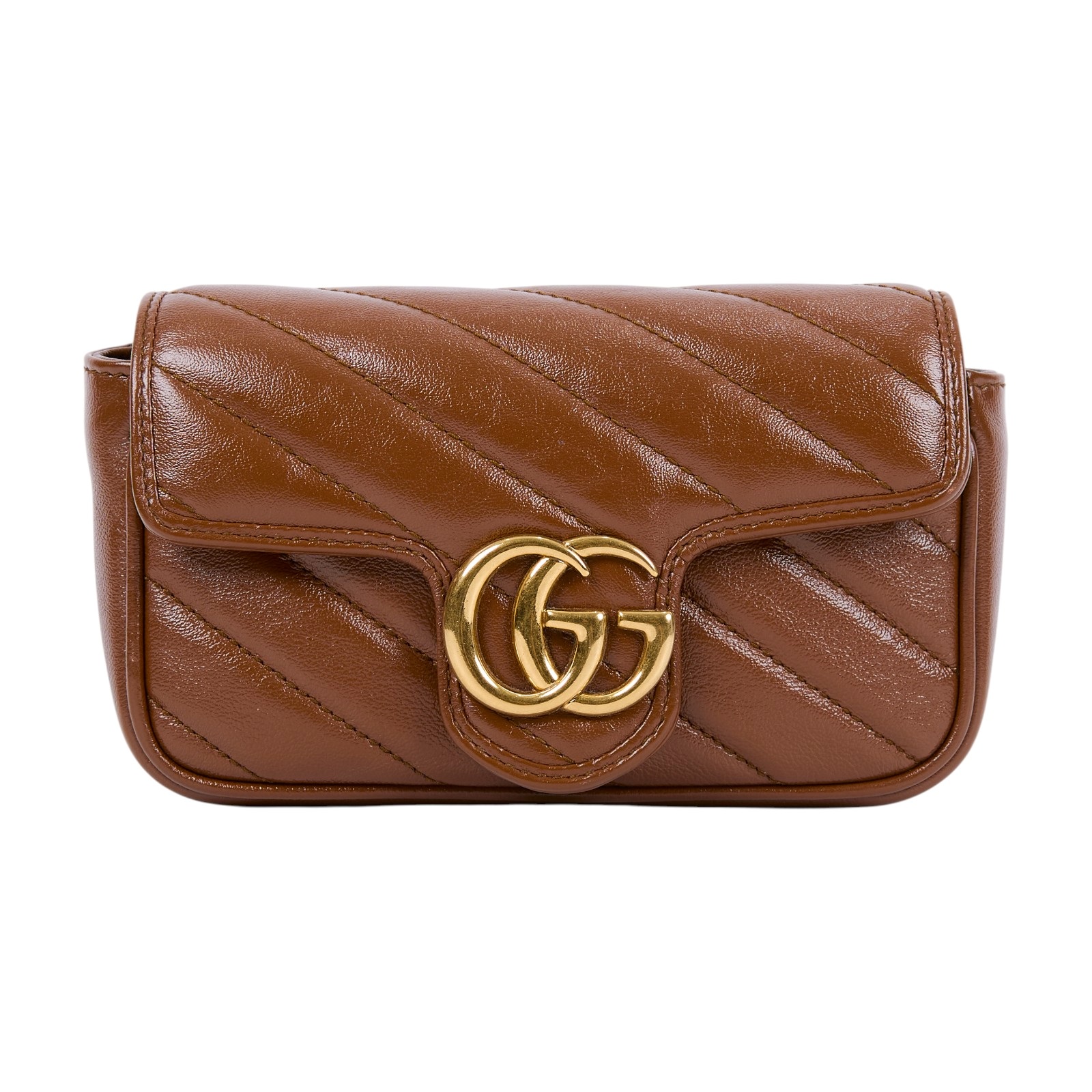 古馳 GUCCI GG Mormont 絎縫 超迷你袋 476433 DTDCT 焦糖MARMONT MINI 原廠盒子/防塵袋/購買證明