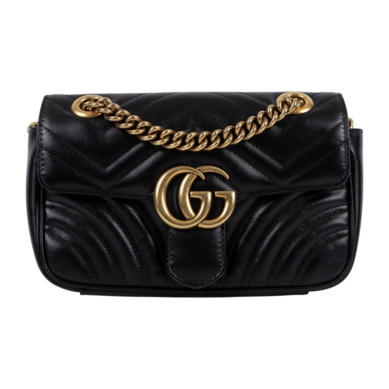 古馳 GUCCI GG Marmont 迷你肩揹袋 446744 DTDIT 黑金MARMONT SMALL 防塵袋