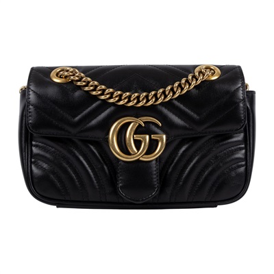 古馳 GUCCI GG Marmont 迷你肩揹袋 446744 DTDIT 黑金MARMONT SMALL 防塵袋