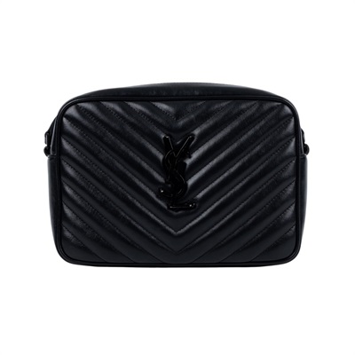 聖羅蘭 YSL SAINT LAURENT Monogram V字紋 流蘇 斜背包 520534DV708 SO BLACK流蘇相機包 無附屬品