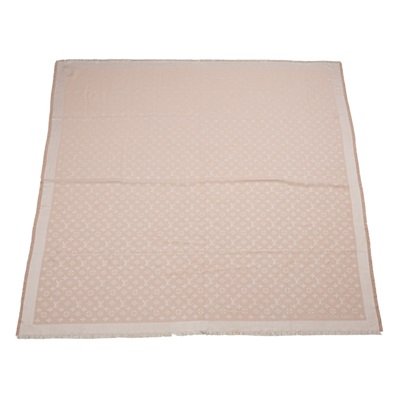 路易威登 LOUIS VUITTON Monogram Denim 披肩 M72046 粉原花圍巾 原廠盒子