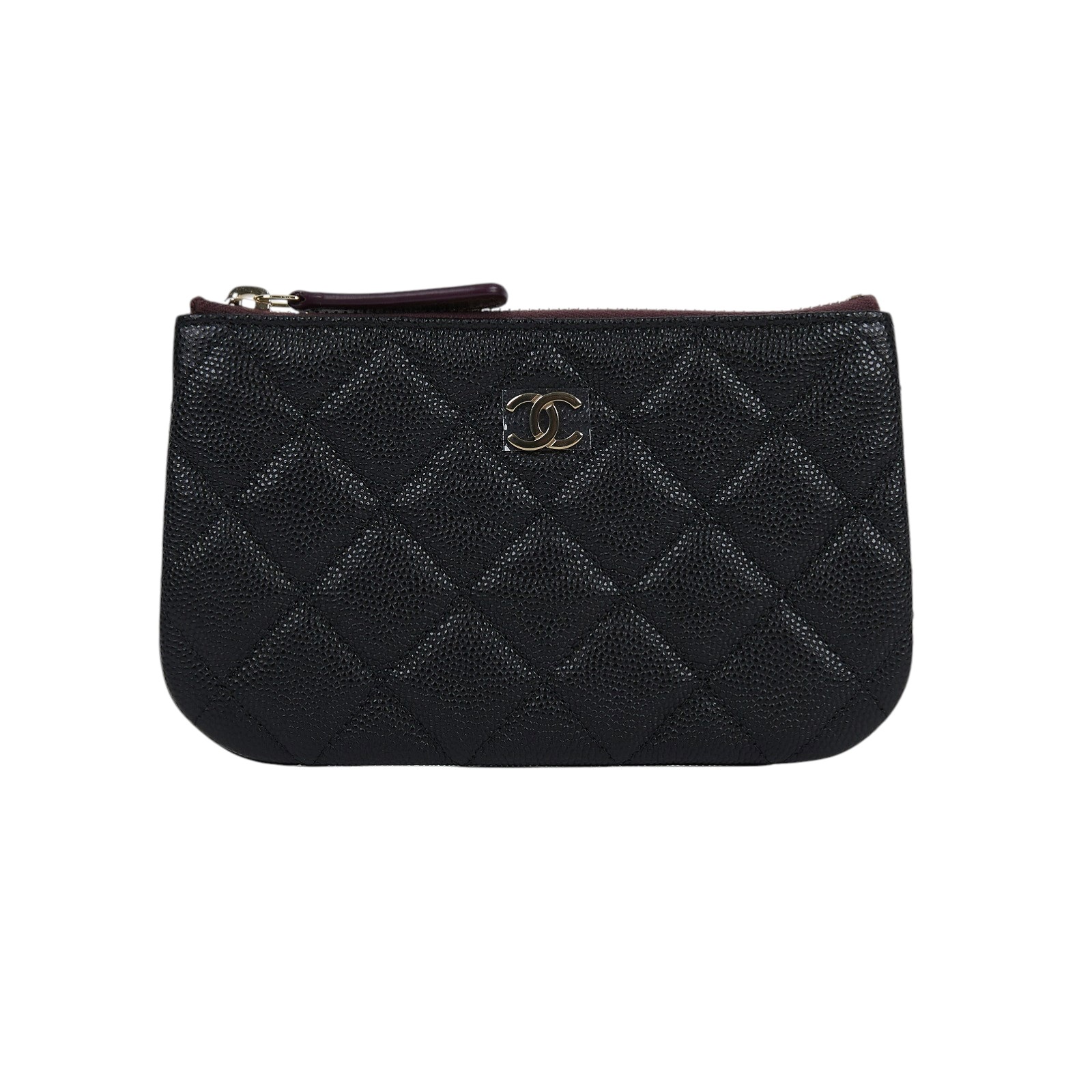 香奈兒 CHANEL 經典 拉鍊 隨身包 小型 AP4020 晶片款 黑荔枝一字拉POUCH 原廠盒子/防塵袋