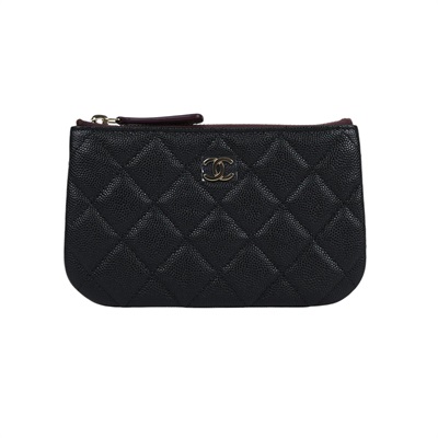 香奈兒 CHANEL 經典 拉鍊 隨身包 小型 AP4020 晶片款 黑荔枝一字拉POUCH 原廠盒子/防塵袋