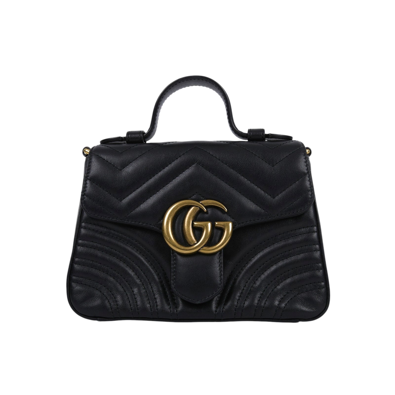 古馳 GUCCI GG Marmont 迷你 肩背 手挽袋 547260 DTDIT 黑金MARMONT 2WAY 背帶