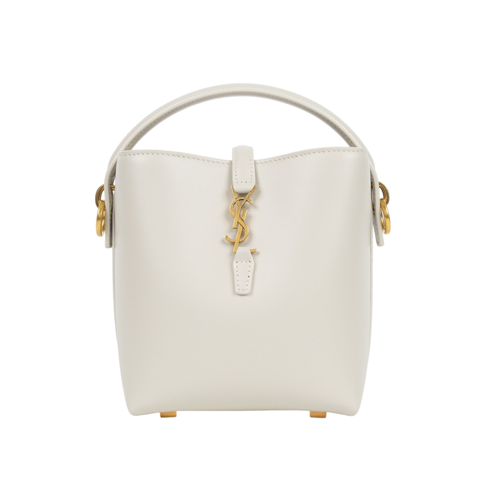 聖羅蘭 YSL SAINT LAURENT le 37 亮面皮革 迷你手袋 7658702R20W 白LE 5 À 7 原廠盒子/防塵袋/背帶