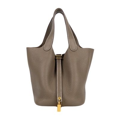 愛馬仕 Hermes Picotin Lock 18 菜籃子包 金色五金 大象灰 H056289CC18   防塵袋/鎖組/台灣購買證明