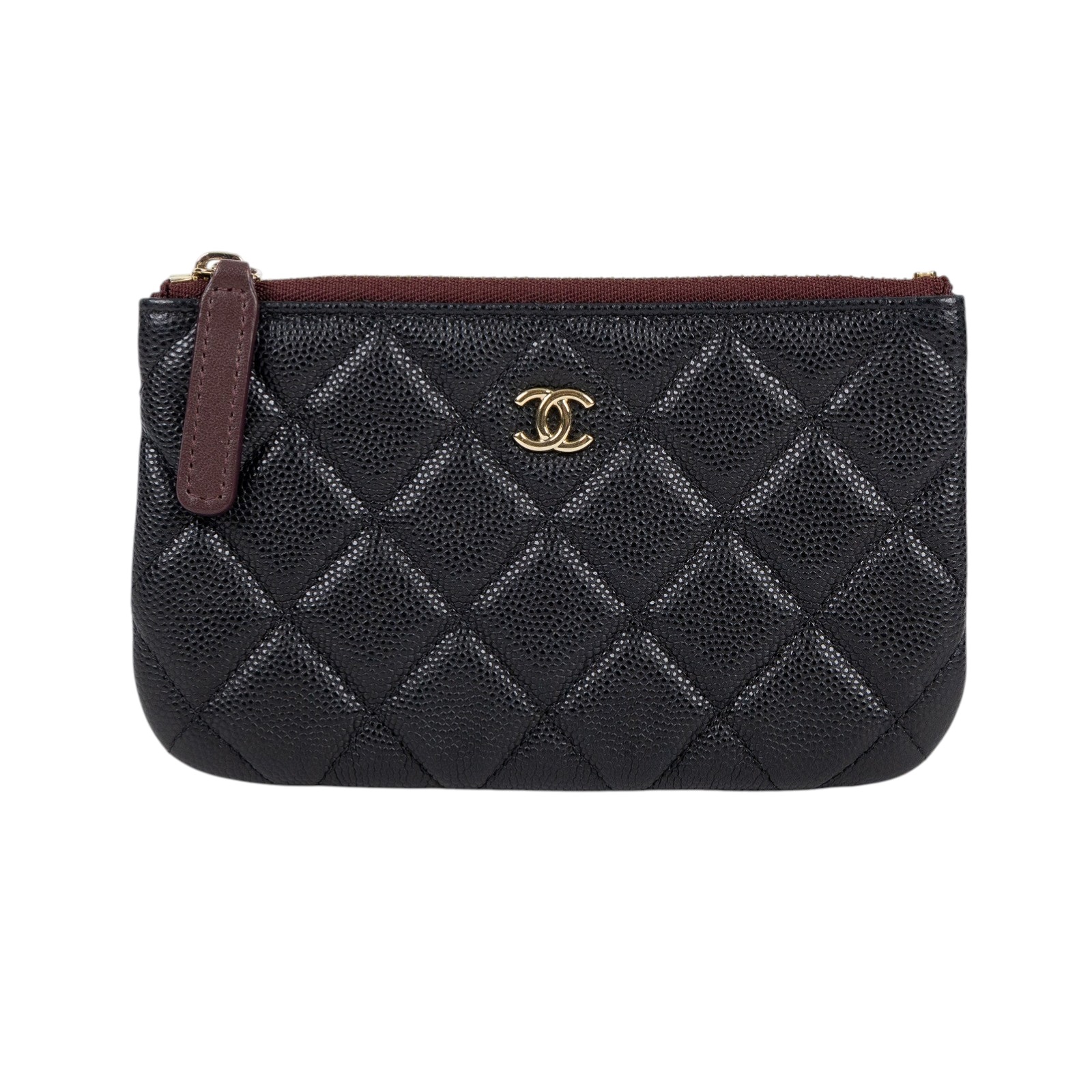 香奈兒 CHANEL 經典 拉鍊 隨身包 小型 AP4020 31開 黑金荔枝一字拉鍊POUCH 無附屬品
