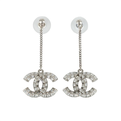 香奈兒 CHANEL CC LOGO 耳環 耳釘 A21V 雙C垂墜耳環 原廠盒子