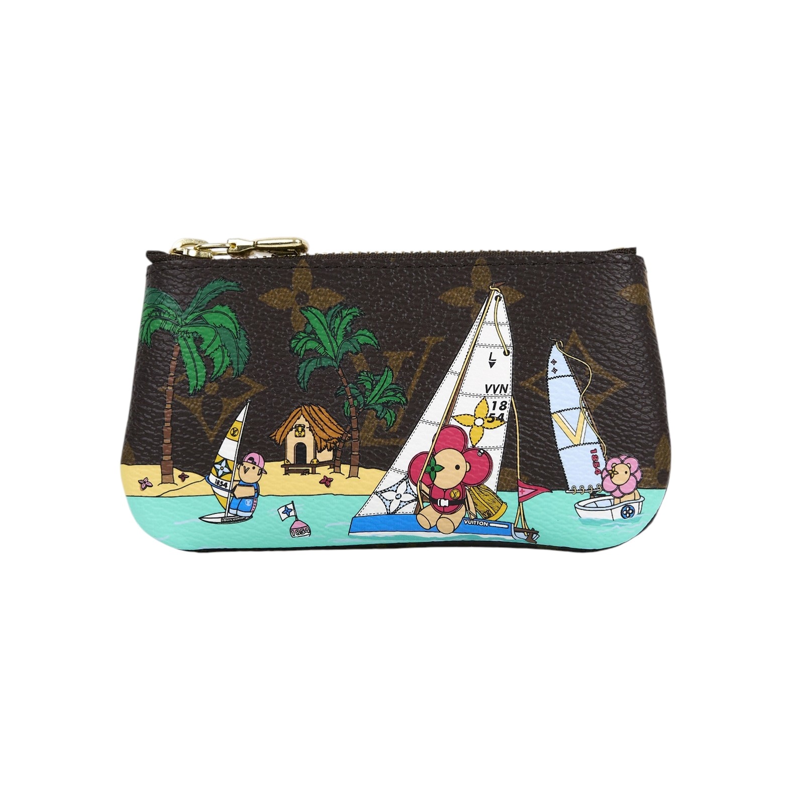 路易威登 LOUIS VUITTON Key Pouch 23聖誕限定塗鴉 鑰匙包 M82615 原花零錢包 23年聖誕限定 原廠盒子/防塵袋