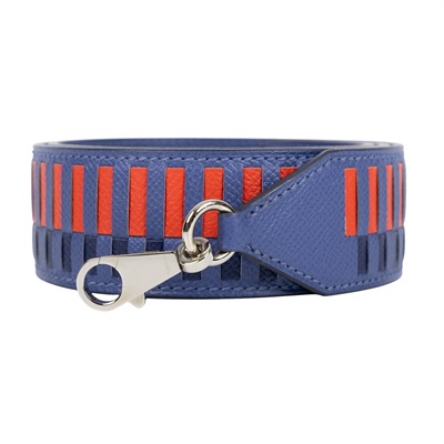 愛馬仕 Hermes Bandouliere 肩帶  C 藍底編織背帶 防塵袋