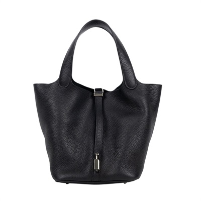 愛馬仕 Hermes Picotin Lock 22 菜籃子包 PT22 C 黑銀PICOTIN22 防塵袋/鎖組