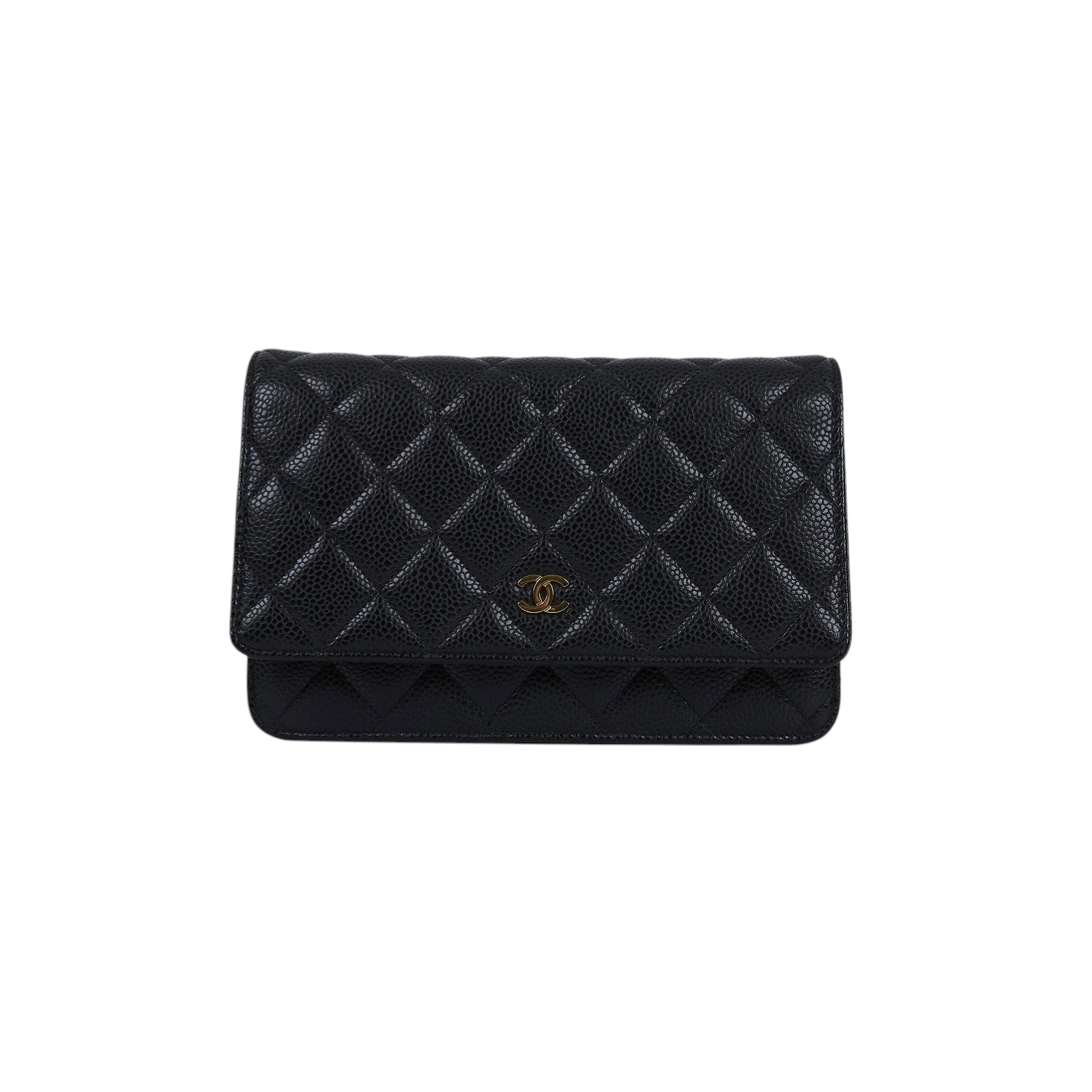 香奈兒 CHANEL 經典鏈子皮夾 菱格紋 CC LOGO AP0250 16開黑荔枝WOC 原廠盒子/保證卡