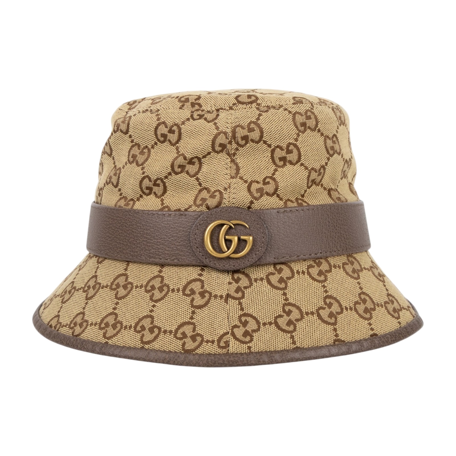 古馳 GUCCI GG 漁夫帽 576587  4HG62_S 棕帆布GG漁夫帽 #S 防塵袋