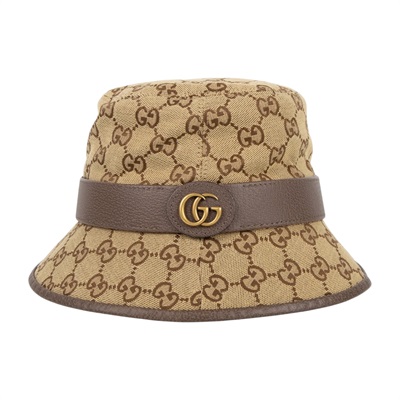 古馳 GUCCI GG 漁夫帽 576587  4HG62_S 棕帆布GG漁夫帽 #S 防塵袋