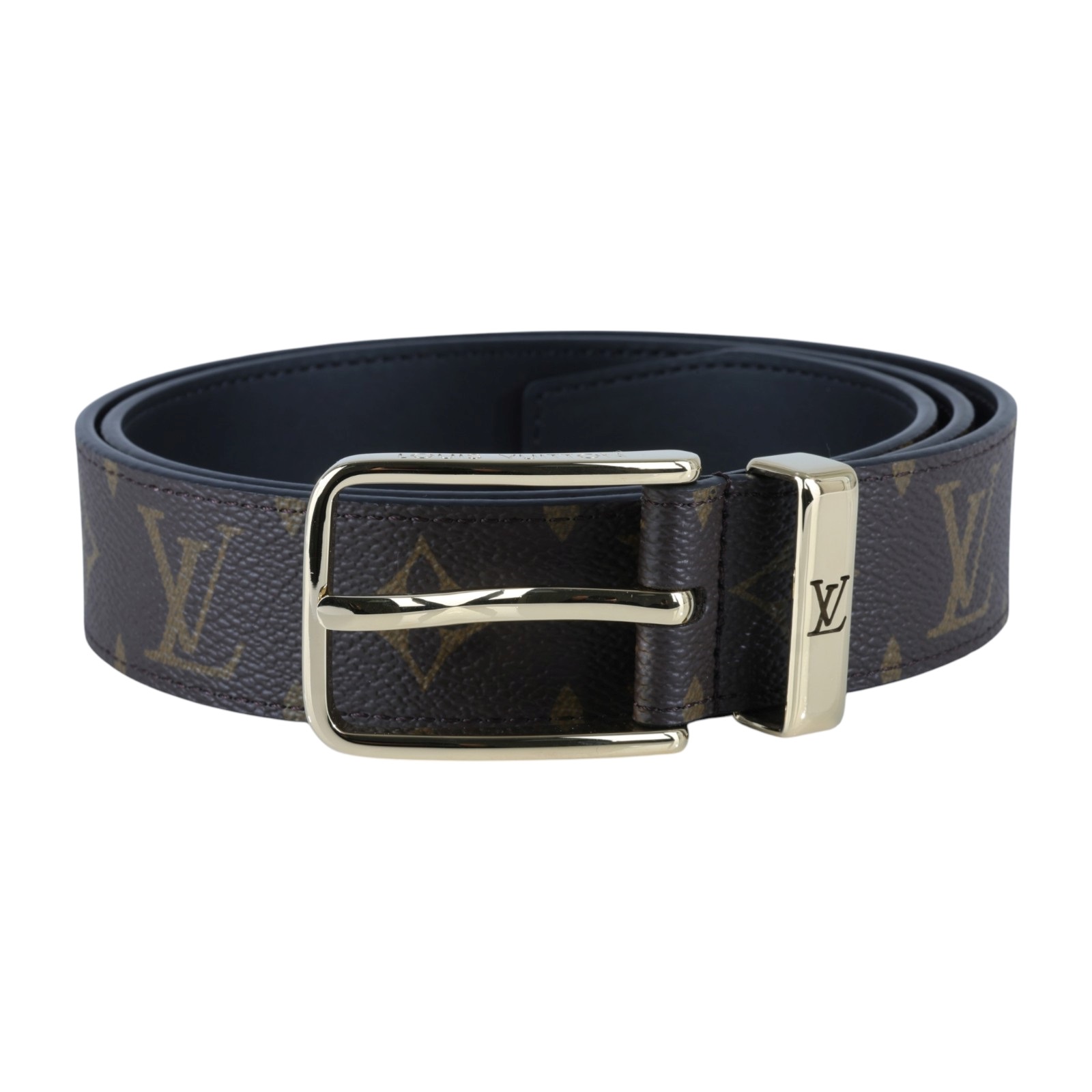 路易威登 LOUIS VUITTON Pont Neuf Monogram 35毫米 雙面皮帶 M4584T 原花金釦皮帶 #95 無附屬品