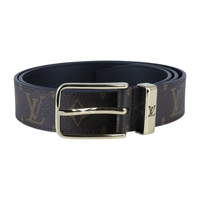 路易威登 LOUIS VUITTON Pont Neuf Monogram 35毫米 雙面皮帶 M4584T 原花金釦皮帶 #95 無附屬品