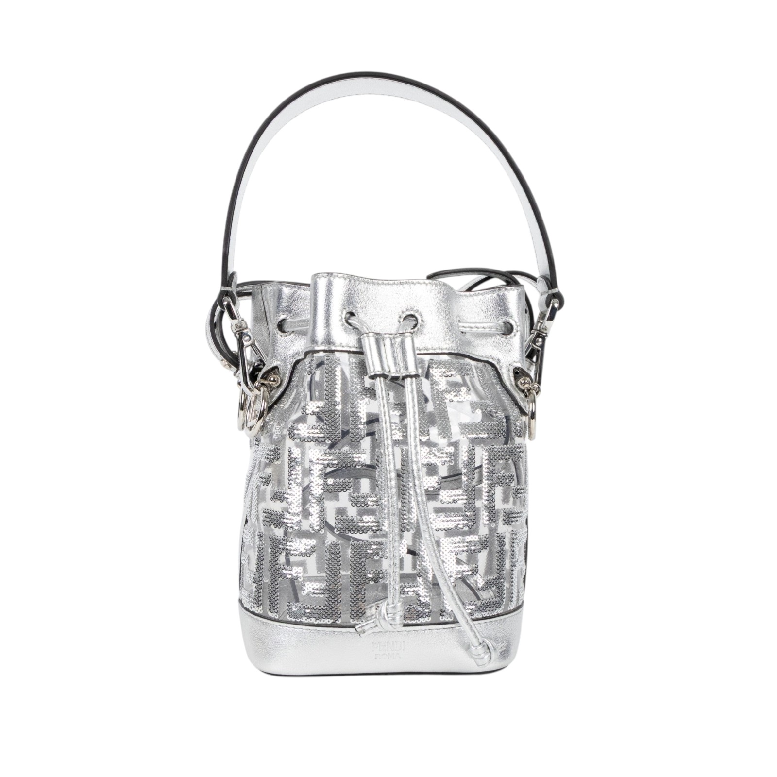 芬迪 FENDI Mon Tresor 迷你 手袋 8BS010AAFW 銀亮片FF水桶包 防塵袋