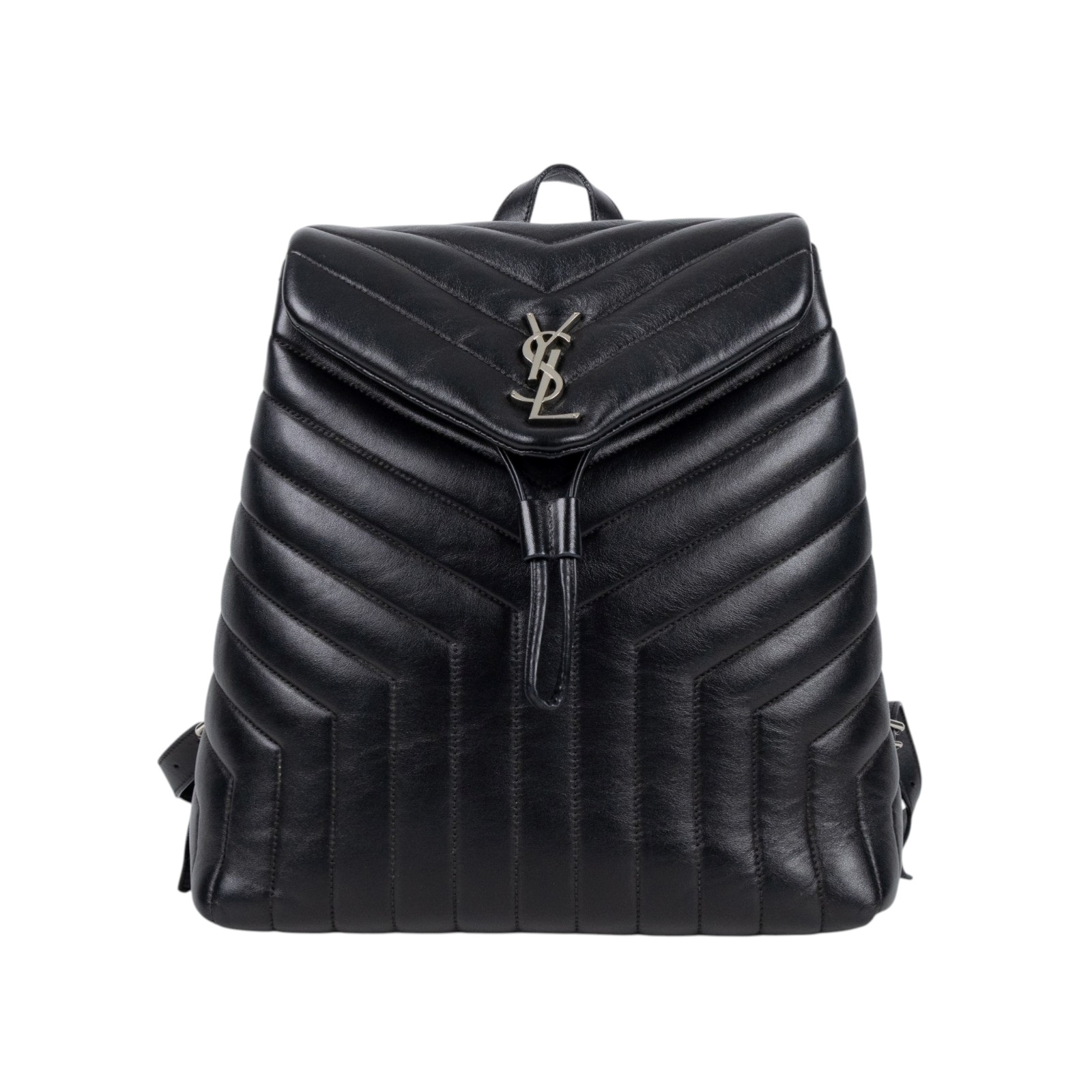 聖羅蘭 YSL SAINT LAURENT LouLou 後背包 中型 銀色五金 487219DV726 黑LOULOU後背包 防塵袋