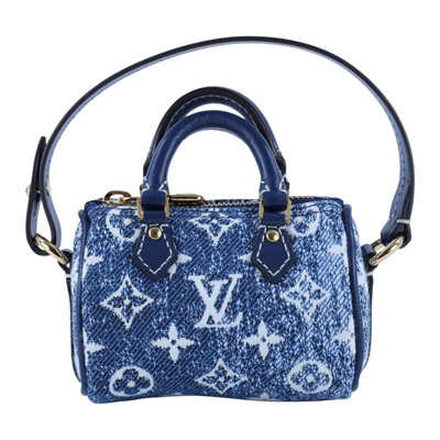 路易威登 LOUIS VUITTON Speedy Monogram 手提包 吊飾 包掛 零錢包 牛仔 限量 M00546  原廠盒子/防塵袋/購買證明