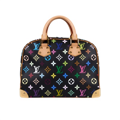 路易威登 LOUIS VUITTON Trouville 經典帆布 手提 小珍包 村上隆聯名 M92662 黑彩手提包 防塵袋