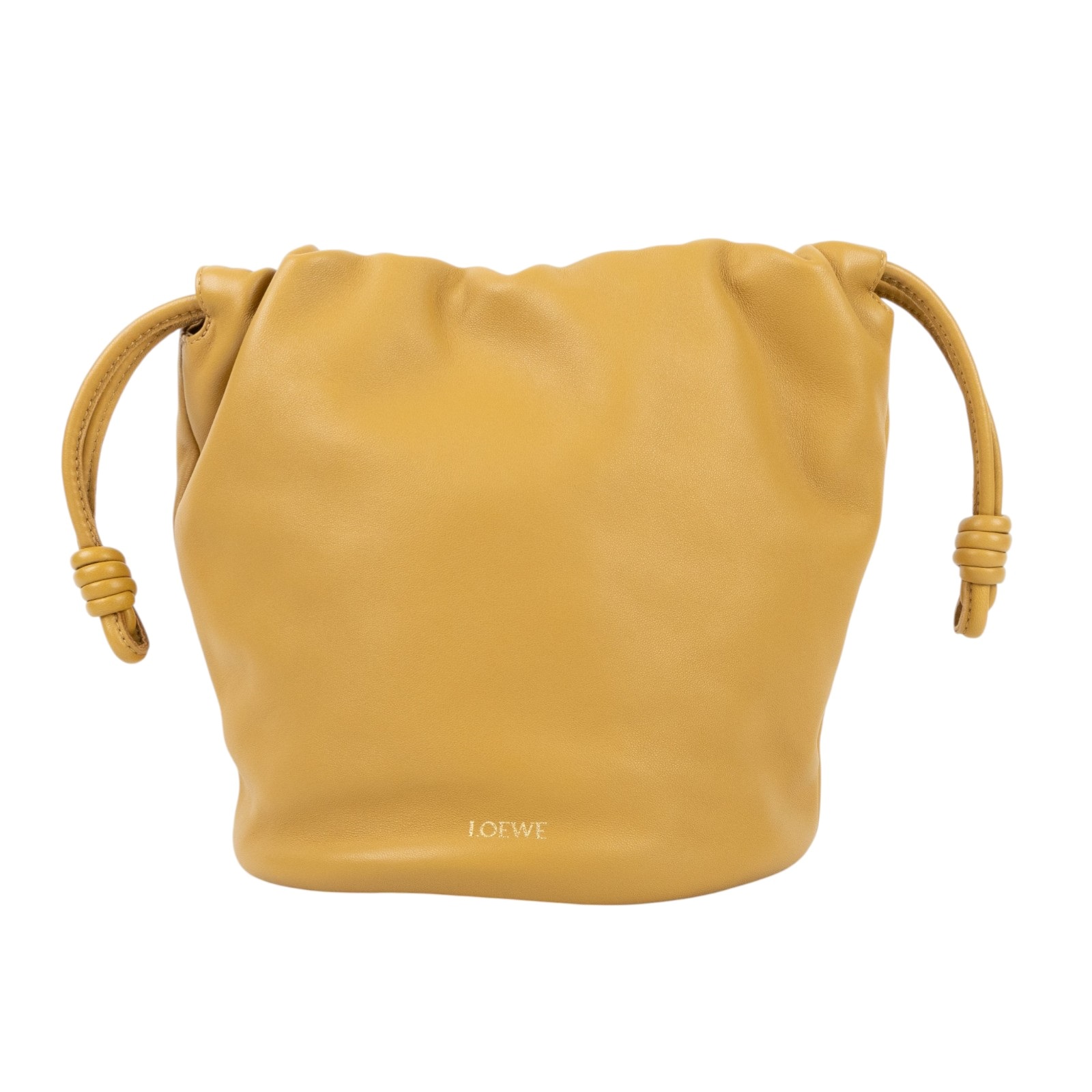 羅意威 LOEWE Flamenco Purse 水桶包 中型  米黃FLAMENCO PURSE 防塵袋/背帶/鍊帶/購買證明