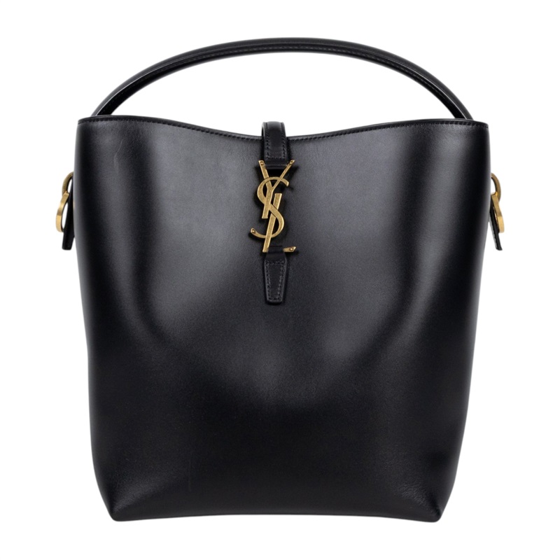 聖羅蘭 YSL SAINT LAURENT le 37 亮面皮革手袋 7428282R20W 黑金小牛皮LE 37二用水桶包 防塵袋/背帶