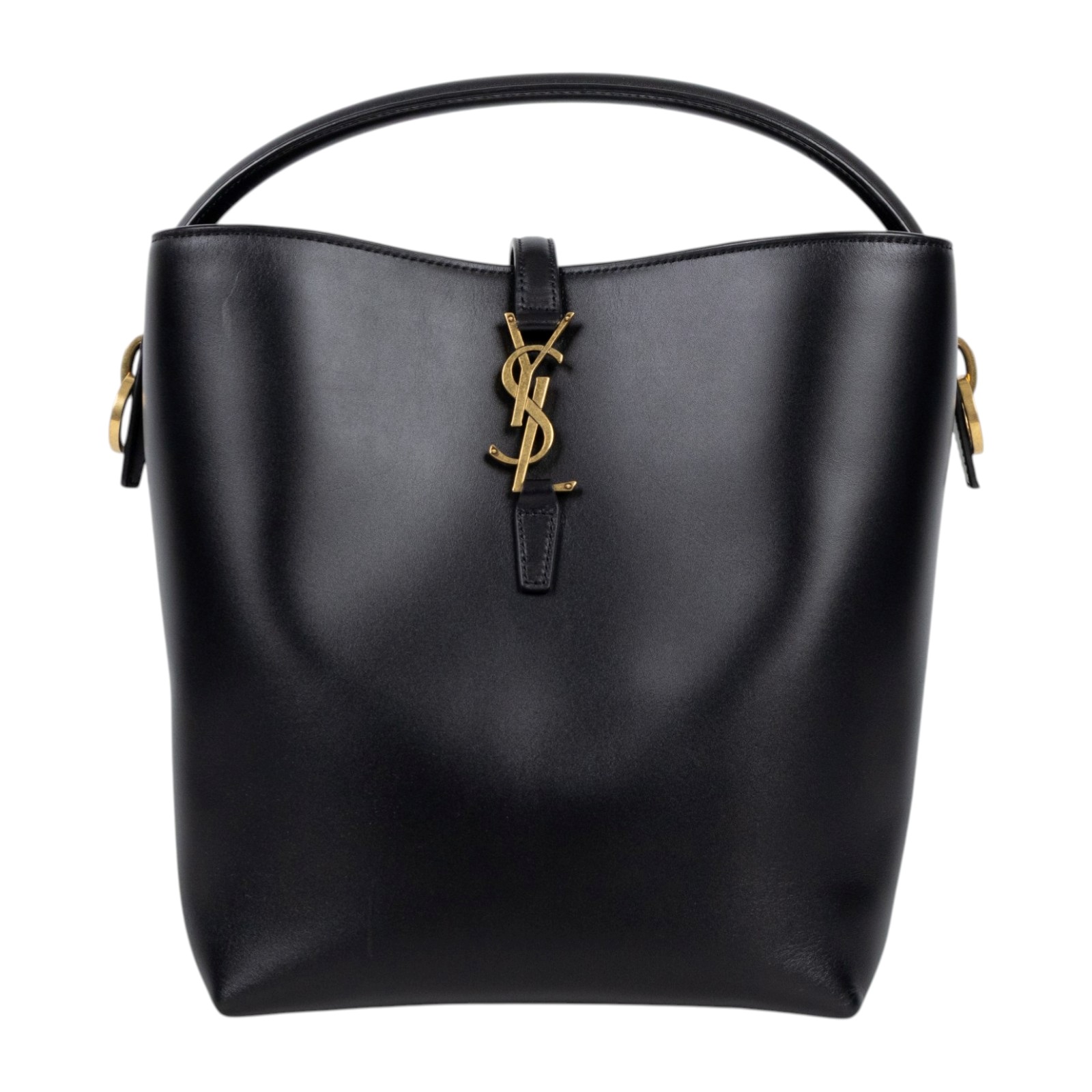 聖羅蘭 YSL SAINT LAURENT le 37 亮面皮革手袋 7428282R20W 黑金小牛皮LE 37二用水桶包 防塵袋/背帶