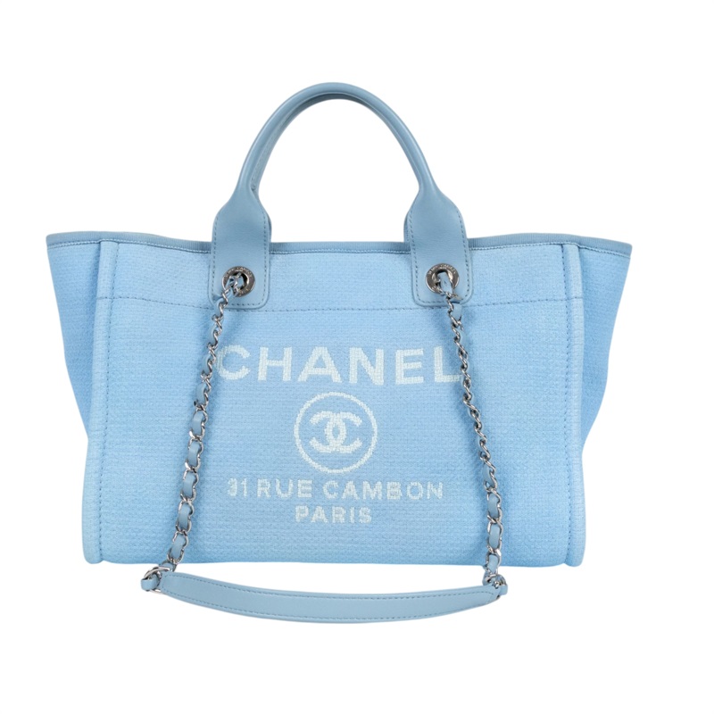 香奈兒 CHANEL 海灘包 小型 AS3257 晶片款 藍沙灘包中號 無附屬品
