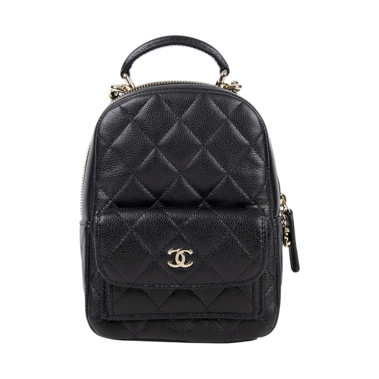 香奈兒 CHANEL 經典 迷你 後背包 AP3753 B10583 晶片款 黑淡金荔枝迷你後背包 原廠盒子/防塵袋/購買證明影本