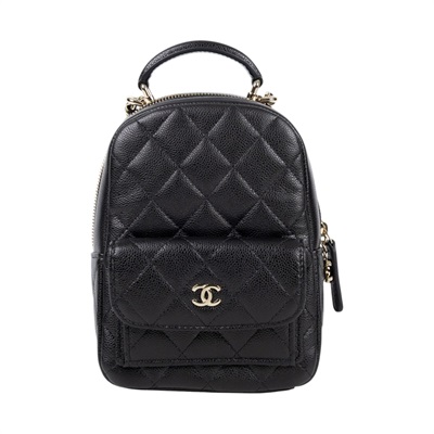 香奈兒 CHANEL 經典 迷你 後背包 AP3753 B10583 晶片款 黑淡金荔枝迷你後背包 原廠盒子/防塵袋/購買證明影本