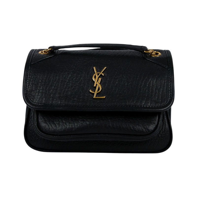 聖羅蘭 YSL SAINT LAURENT Niki 粒面小羊皮 迷你手袋 金色五金 828736AACYT 黑NIKI MINI 原廠盒子/防塵袋/購買證明