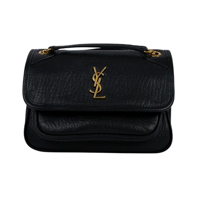 聖羅蘭 YSL SAINT LAURENT Niki 粒面小羊皮 迷你手袋 金色五金 828736AACYT 黑NIKI MINI 原廠盒子/防塵袋/購買證明