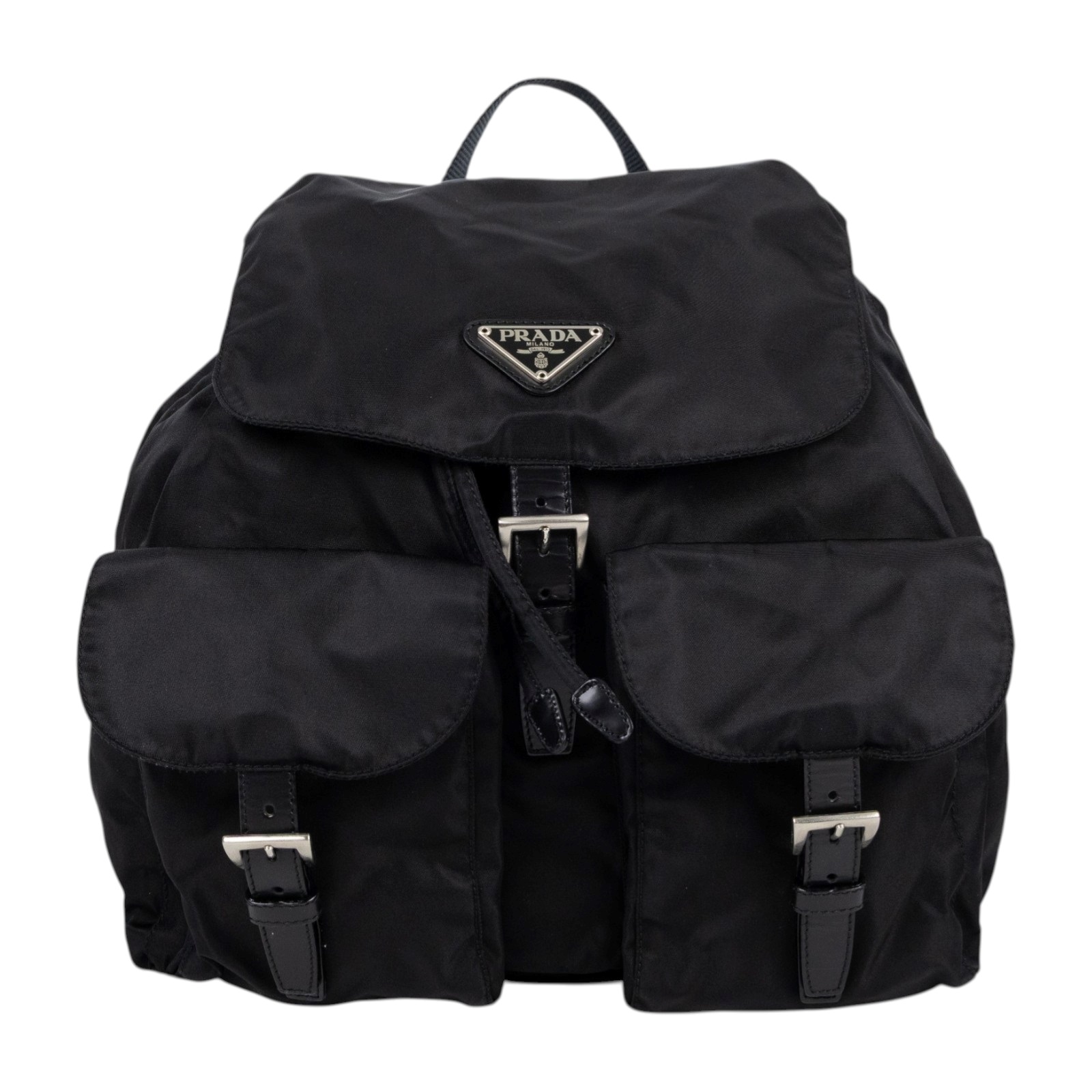 普拉達 PRADA Re-Nylon 背囊 小型 1BZ677_RV44 黑尼龍後背包 無附屬品