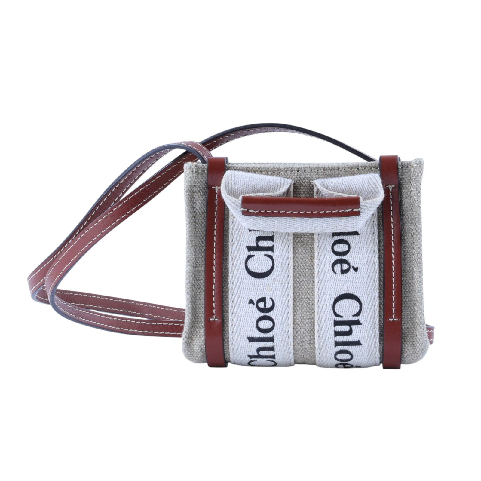 蔻依 CHLOE Nano Woody 手提包 CHC22AP235I2690U 白帆布WOODY NANO 防塵袋/保書