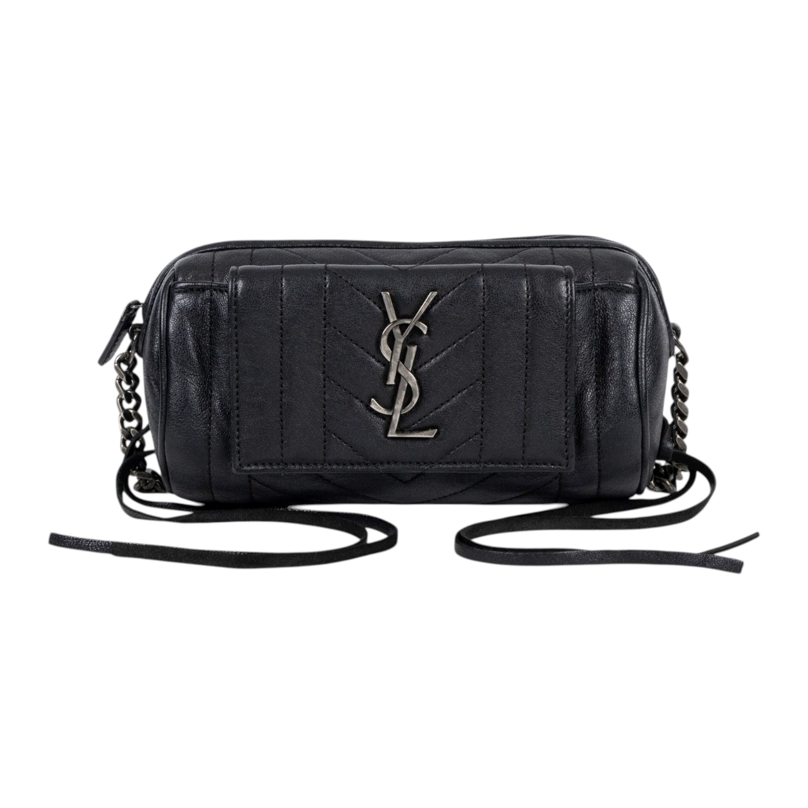 聖羅蘭 YSL SAINT LAURENT East West Rider Bag 肩背包  黑相機包 防塵袋