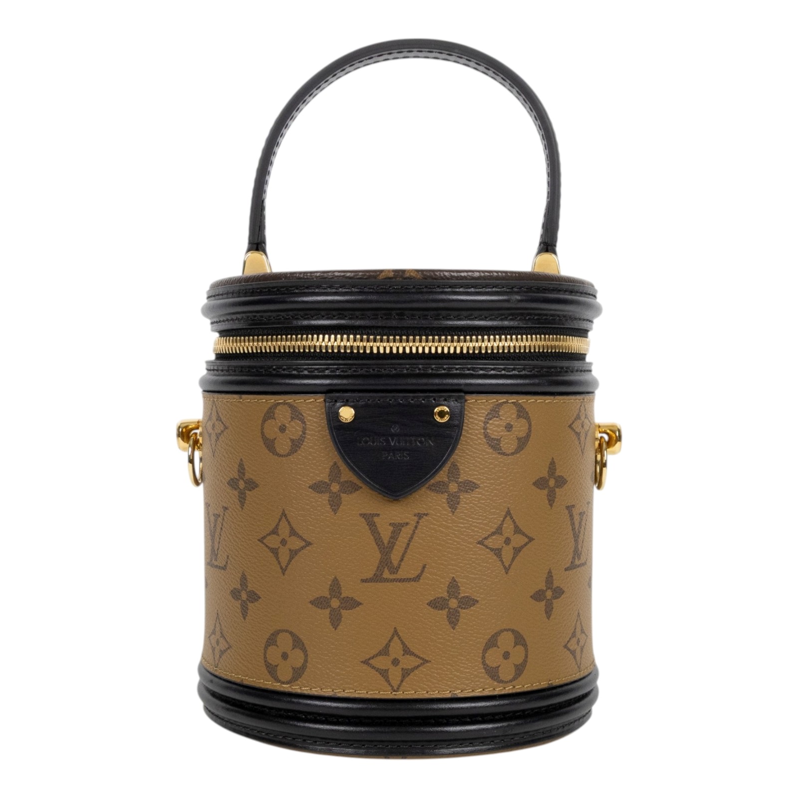 路易威登 LOUIS VUITTON Cannes 化妝箱 肩背 手提包 塗層帆布 M43986 原花雙色CANNES圓筒包 無附屬品