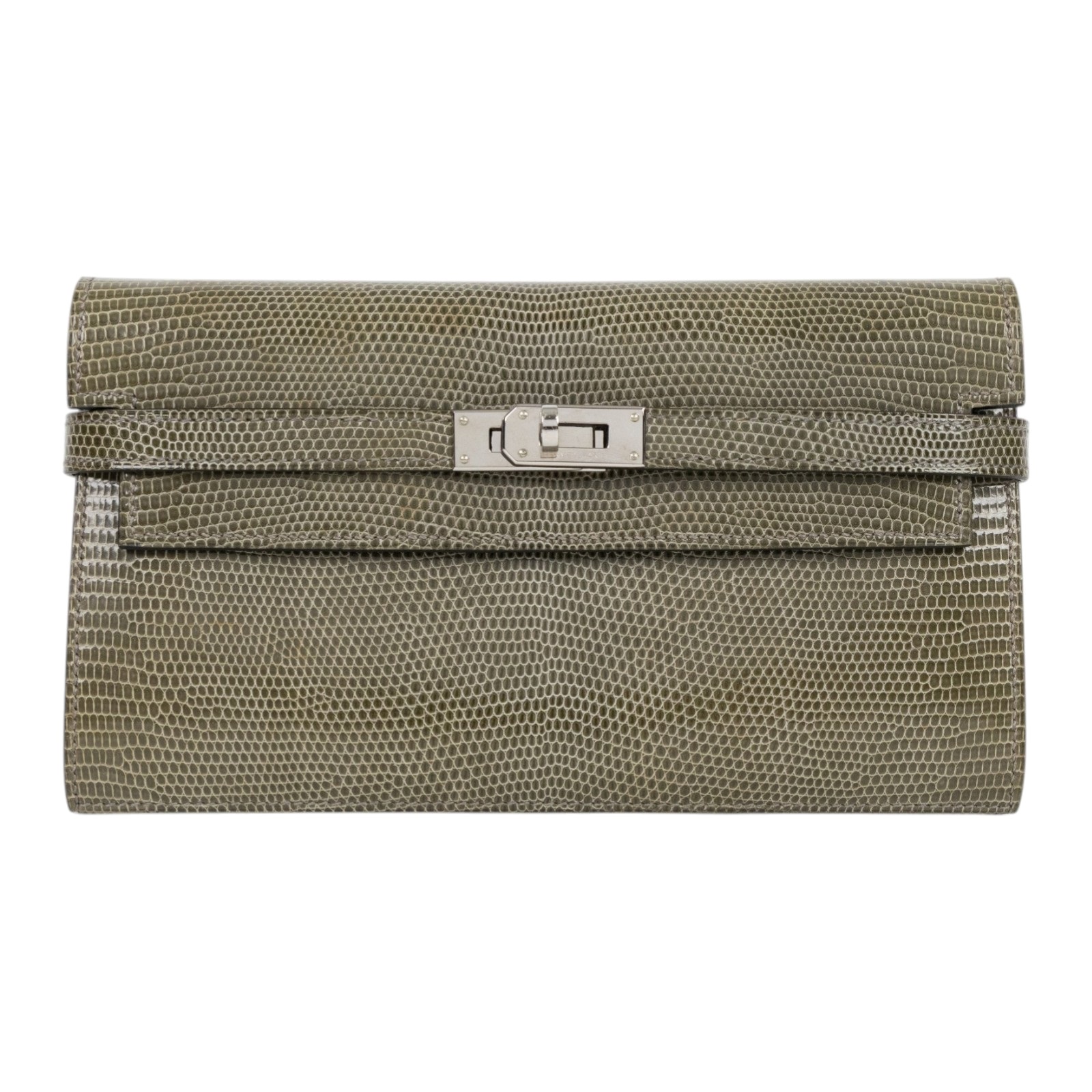 愛馬仕 Hermes Kelly 長夾 錢包 銀色五金 深灰色 H051304CK84   原廠盒子/購買證明/瀕臨絕種野生動植物國際貿易公約