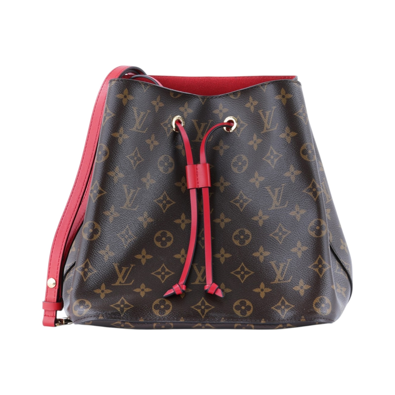 路易威登 LOUIS VUITTON NéoNoé MM 經典帆布 肩背 水桶包 紅色 M44021 原花紅NEONOE水桶包 防塵袋/背帶